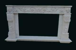 BEAUTIFUL HAND CARVED MARBLE FIREPLACE MANTEL FPM1000  