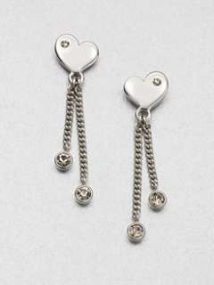 Marc by Marc Jacobs   Stone Accented Heart Drop Earrings
