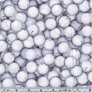  44 Wide Golf Balls White Fabric By The Yard Arts 