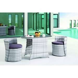   Outdoor Rattan Twin Chairs and Table, 3 Piece Patio, Lawn & Garden