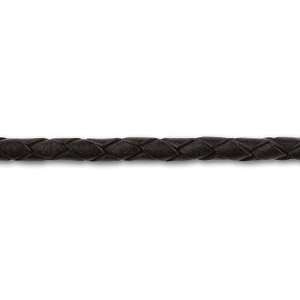  3mm Spooled Braided Leather   Brown   6 Feet
