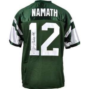  Joe Namath Autographed Jersey  Details Green, Custom 