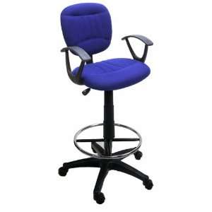  Blue Drafting Chair With 360 Footrest & Swivel And Arm 