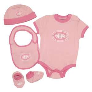  Montreal Canadiens Baby 4 pc Creeper Bib Bootie Beanie Set 