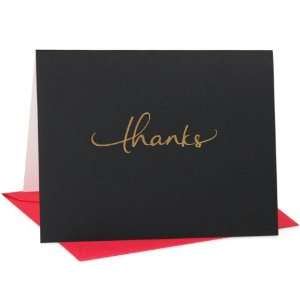  Atsui Cards, Box Set of 6 Note Cards, Thanks (Black 
