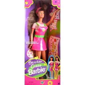   Barbie Doll (Brunette Hair) w Lots of Stickers (1997) Toys & Games