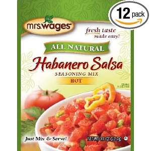 Mrs. Wages Habanero Salsa Mix, 0.8 Ounce Pouches (Pack of 12)  
