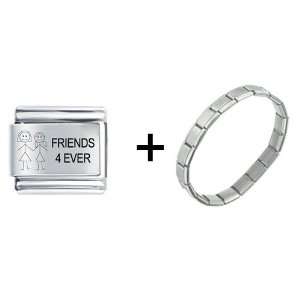  Friends 4 Ever Italian Charm Pugster Jewelry