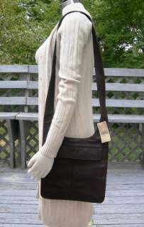   Leather Handbag Saddlebag Shoulder Messenger Purse Brown Leather NWT