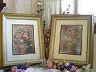 Vtg ornate Syroco Frame with Floral print Wall Art  