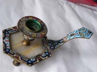 Antique France ormolu Enamel candle holder.19th C  