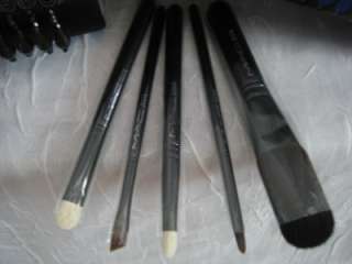 MAC Black Beaded Cosmetic Organizer and Makeup Brushes  