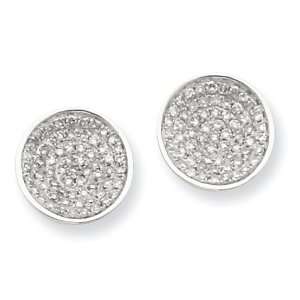   Diamond Large Round Pave Post Earrings Diamond quality AA (I1 clarity