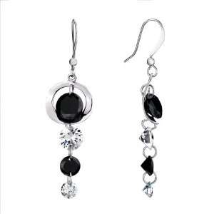  Mothers Day Gifts Black Interval White Crystal Dangle 