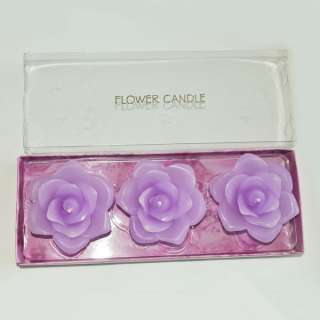   Floating Flower Candle for wedding & Party, White, Purple or Pink