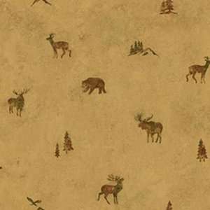    Tin Silhouettes Wildlife Wallpaper in Golden Red