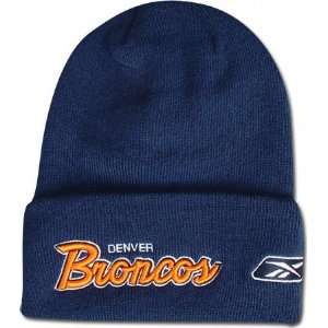  Denver Broncos End Zone Script Knit Hat