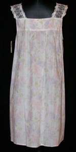Eileen West Night Gown~Pajama~Lawn Cotton~S~Floral Bouquets  