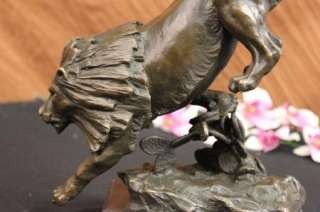 Art Deco Jumping Lion Bronze Sculpture Statue Figurine  