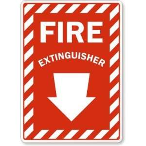  Fire Extinguisher (Arrow) Engineer Grade Sign, 14 x 10 