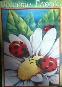 Daisy & Ladybugs Spring Decorative Mini Garden Flag 746851571244 