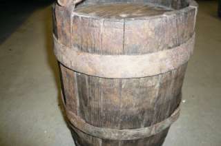   Era 18th Century Wood and Iron Barrel Rum Powder Keg Canteen  