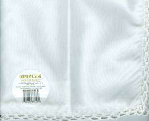 New White Crochet Poly/Cotton Napkins 4 Pk 18x18  