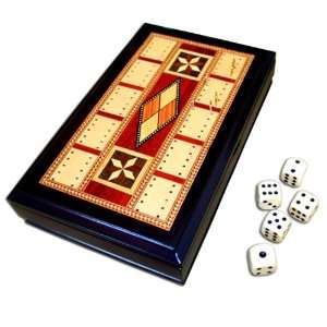    Noah 7.5 Wooden Cribbage Board with Five Dice