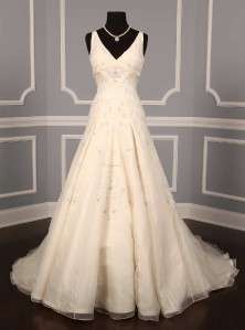   Reva Mivasagar Soiree Sleeveless Silk Ivory Couture Bridal Gown 8 NEW