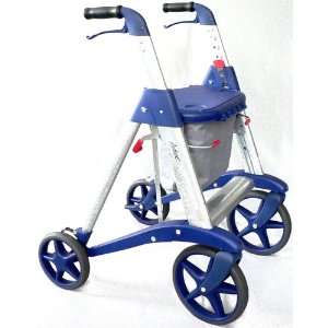  Active Walker 10 Wheel Rollator, Steel Blue Health 