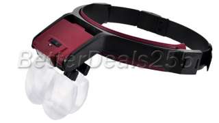 Lens Head Band Magnifier Glass VISOR LED Magnifying  