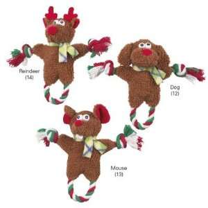  Zanies Soft Christmas Holiday Honey Dog Berber & Rope Dog Toy 