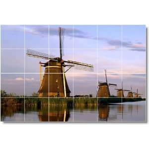  Windmill Photo Shower Tile Mural W027  17x25.5 using (24 