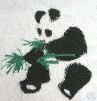 Panda towel, Bear towel oriental decor, embroidered  