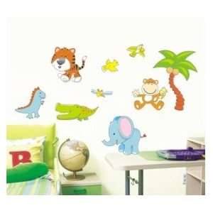  Cute Jungle Animals Wall Sticker Decal for Baby Nursery 