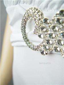 WHITE Draped Jeweled Goddess Fitted Party Mini Dress L  