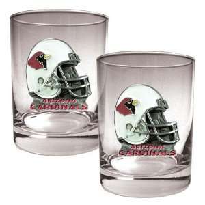   Cardinals NFL 2pc Rocks Glass Set   Helmet logo