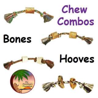 CHEW COMBOS for DOGS   Rope Toys with Bones or Hooves   