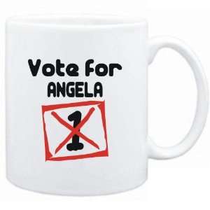  Mug White  Vote for Angela  Female Names Sports 