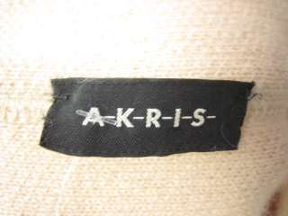 AKRIS Cashmere Tan Button Front Long Jacket Blazer Sz L  