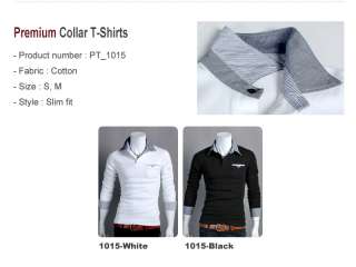   Slim ft Casual Long Sleeve Premium Collar Neck T Shirts S, M  