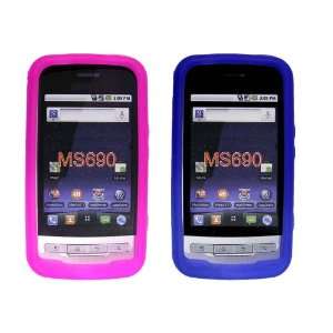 LG Optimus M690 Hot Pink and Blue Silicon Cases