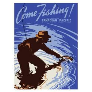  Canadian Pacific Fly Fishing Giclee Poster Print, 24x32 