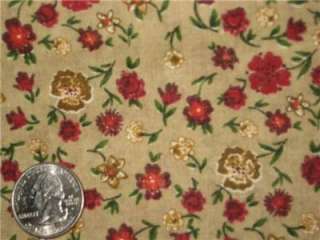 Dollhouse Miniature FABRIC ~ Vintage Red Calico Floral
