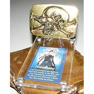  Tomb Raider Skull Belt Buckle, Solid Metal, Gold Toys 