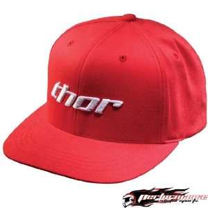  THOR MX BASIC RED/WHITE SM/MD FLEXFIT HAT/CAP Automotive