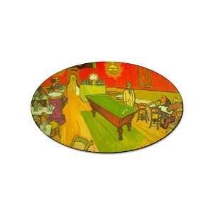  Night Cafe By Vincent Van Gogh Oval Sticker Everything 