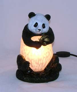 Panda Bear Children Kids Room Decor Glass Lamp  