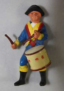 Vintage Plastic Toy Marching Soldier With Drum  