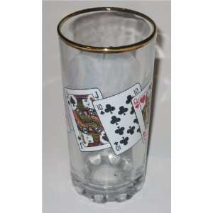  Poker Playing Cards Gold Rim Glass Toys & Games